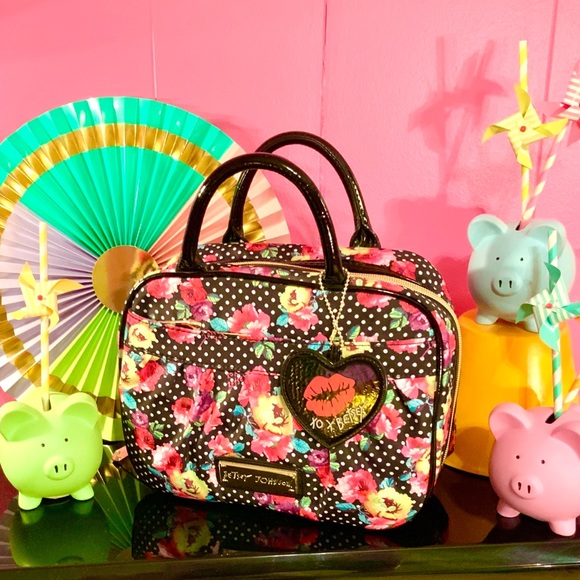 Betsey Johnson Handbags - Betsey Johnson Rainbow Floral Polka Dot Purse Bag